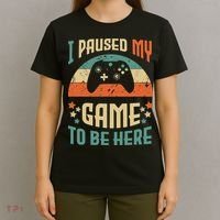 I Paused My Game To Be Here Funny Gamer Retro Vintage T-Shirt thumb 4