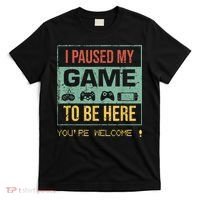 I Paused My Game To Be Here Gamer Gaming Retro Vintage Gift T-Shirt thumb 0