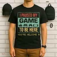 I Paused My Game To Be Here Gamer Gaming Retro Vintage Gift T-Shirt thumb 6