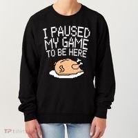 I Paused My Game To Be Here Pixel Turkey Women's Sweatshirt thumb 0