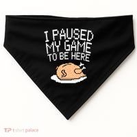 I Paused My Game To Be Here Pixel Turkey USA-Made Doggie Bandana thumb 0