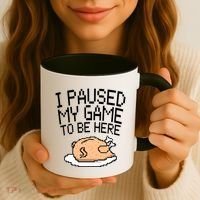 I Paused My Game To Be Here Pixel Turkey Coffee Mug thumb 3