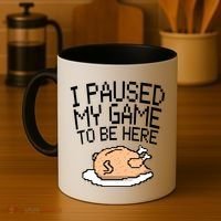 I Paused My Game To Be Here Pixel Turkey Coffee Mug thumb 4