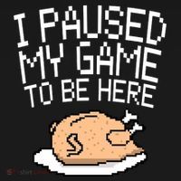 I Paused My Game To Be Here Pixel Turkey Women's Hoodie thumb 2