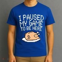 I Paused My Game To Be Here Pixel Turkey T-Shirt thumb 3
