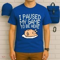 I Paused My Game To Be Here Pixel Turkey T-Shirt thumb 6