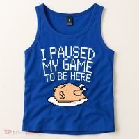 I Paused My Game To Be Here Pixel Turkey Tank Top thumb 2