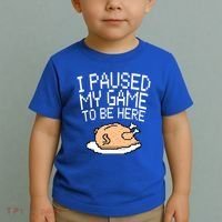 I Paused My Game To Be Here Pixel Turkey Toddler T-Shirt thumb 2