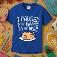 I Paused My Game To Be Here Pixel Turkey Kids T-Shirt thumb 3