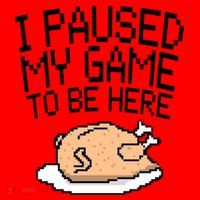 I Paused My Game To Be Here Pixel Turkey Santa Hat thumb 1