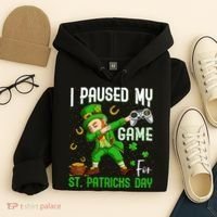 I Paused My Game For St Patricks Day Dabbing Leprechaun Boys Hoodie thumb 4