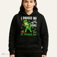 I Paused My Game For St Patricks Day Dabbing Leprechaun Boys Hoodie thumb 5