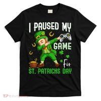 I Paused My Game For St Patricks Day Dabbing Leprechaun Boys T-Shirt thumb 0