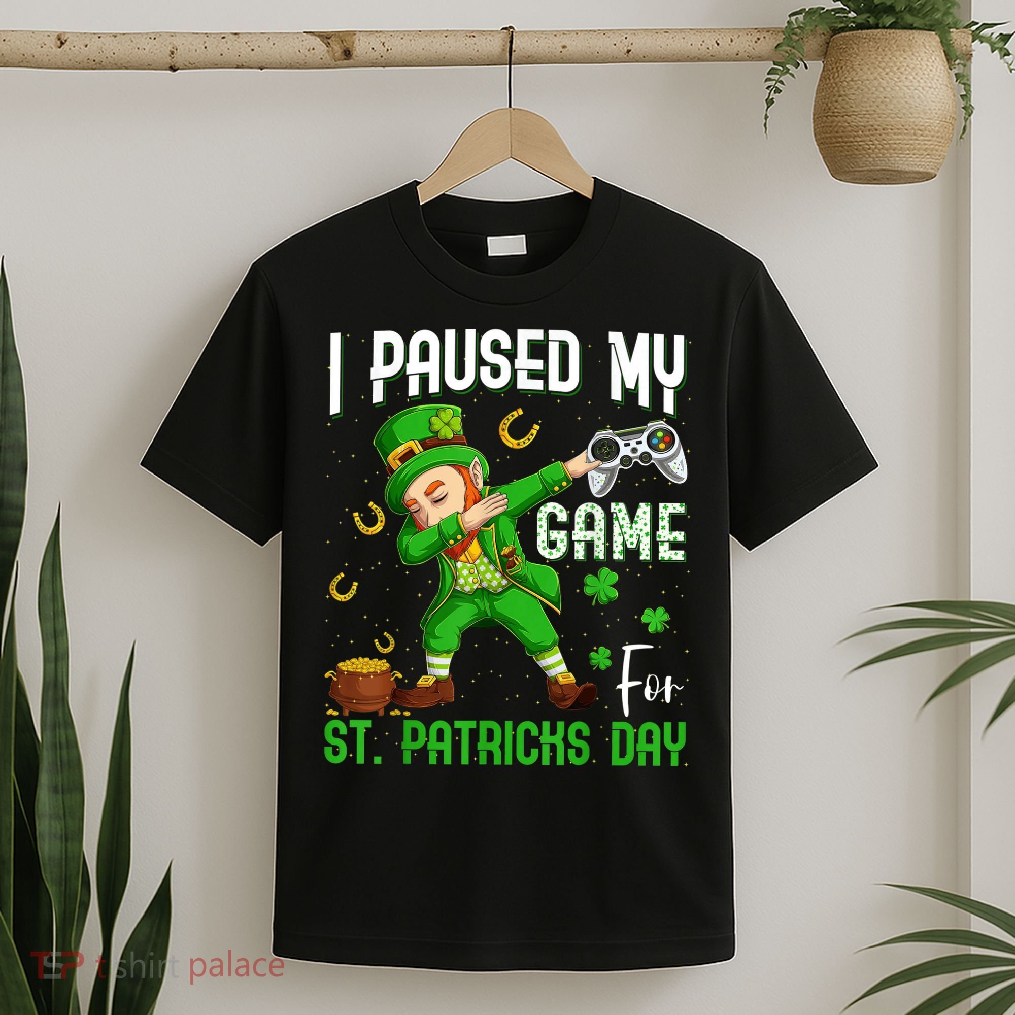 I Paused My Game For St Patricks Day Dabbing Leprechaun Boys T-Shirt