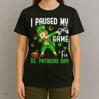 I Paused My Game For St Patricks Day Dabbing Leprechaun Boys T-Shirt thumb 4