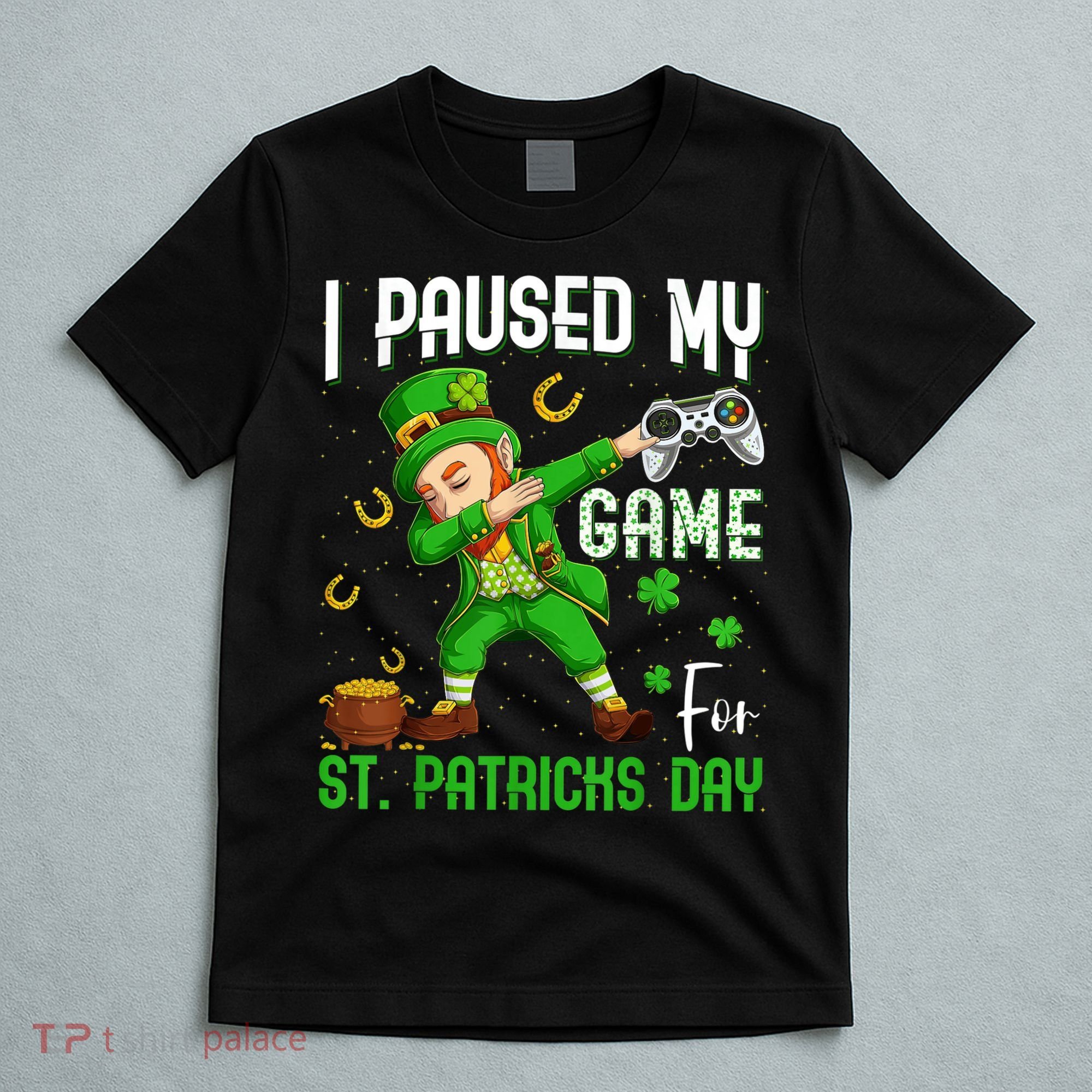 I Paused My Game For St Patricks Day Dabbing Leprechaun Boys T-Shirt