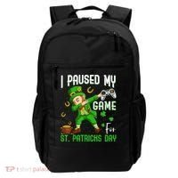 I Paused My Game For St Patricks Day Dabbing Leprechaun Boys Backpack thumb 0
