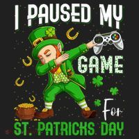 I Paused My Game For St Patricks Day Dabbing Leprechaun Boys Beanie thumb 2