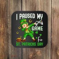 I Paused My Game For St Patricks Day Dabbing Leprechaun Boys Coaster thumb 0