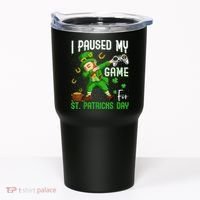 I Paused My Game For St Patricks Day Dabbing Leprechaun Boys Tumbler thumb 0