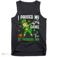I Paused My Game For St Patricks Day Dabbing Leprechaun Boys Tank Top thumb 0