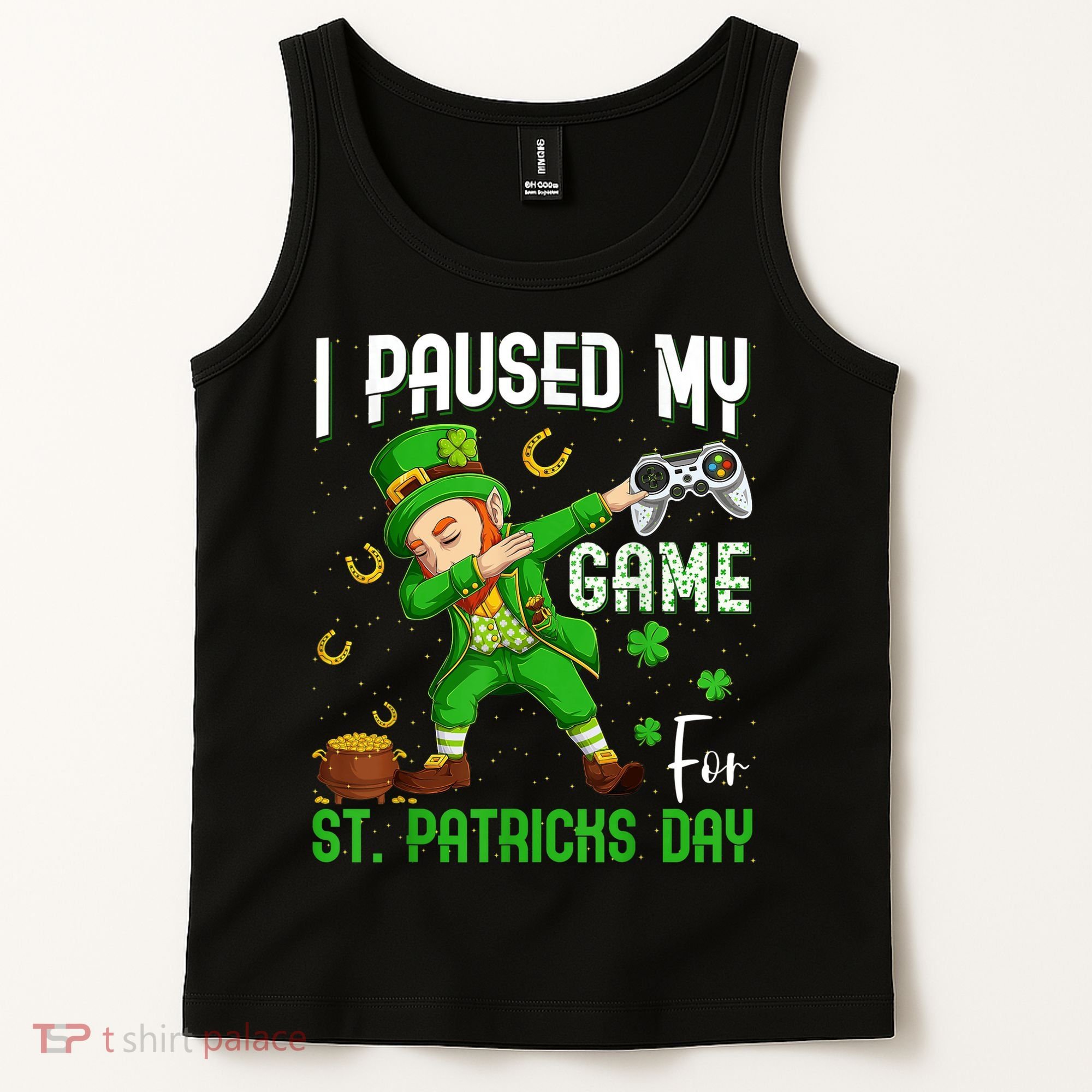 I Paused My Game For St Patricks Day Dabbing Leprechaun Boys Tank Top