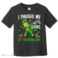I Paused My Game For St Patricks Day Dabbing Leprechaun Boys Toddler T-Shirt thumb 0