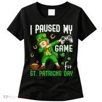 I Paused My Game For St Patricks Day Dabbing Leprechaun Boys Women's T-Shirt thumb 0
