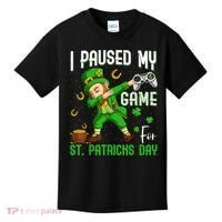 I Paused My Game For St Patricks Day Dabbing Leprechaun Boys Kids T-Shirt thumb 0