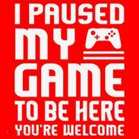 I Paused My Game To Be Here  Funny Video Gamers Gift  Santa Hat thumb 1