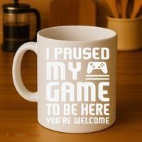 I Paused My Game To Be Here  Funny Video Gamers Gift  Coffee Mug thumb 4