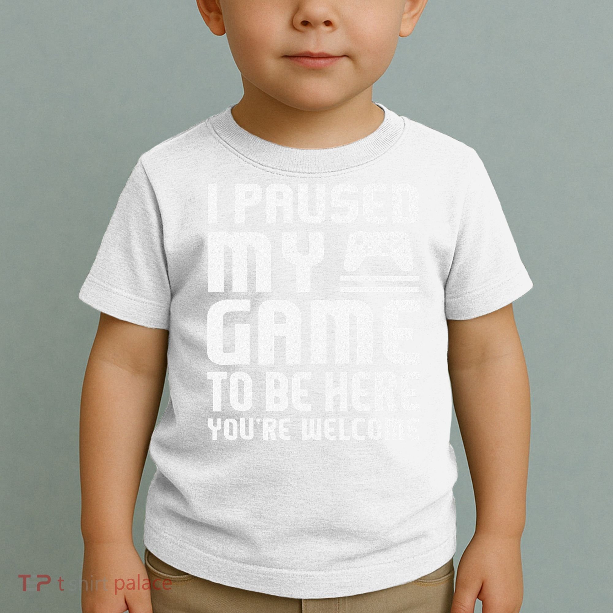 I Paused My Game To Be Here  Funny Video Gamers Gift  Toddler T-Shirt