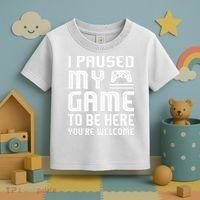 I Paused My Game To Be Here  Funny Video Gamers Gift  Toddler T-Shirt thumb 3