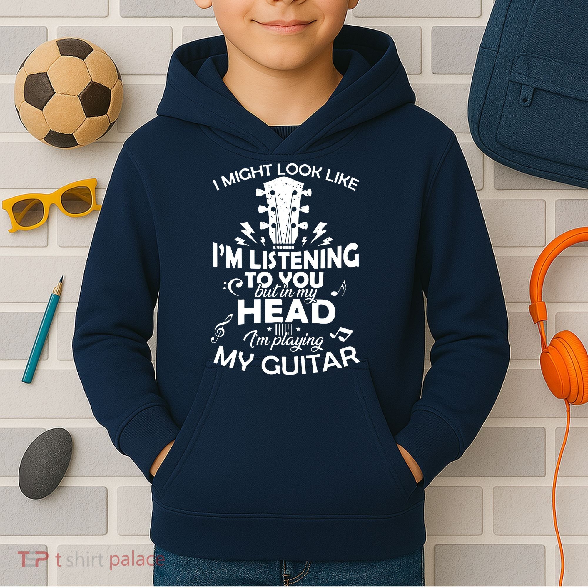 I'm Playing My Guitar Kids Hoodie