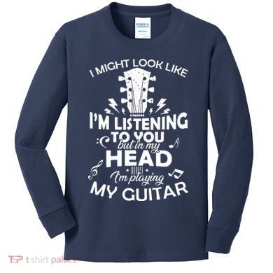 I'm Playing My Guitar Kids Long Sleeve Shirt