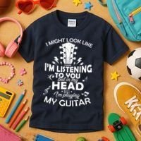 I'm Playing My Guitar Kids T-Shirt thumb 3