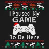 I paused my game to be here ugly christmas sweater Women's Tank Top thumb 5