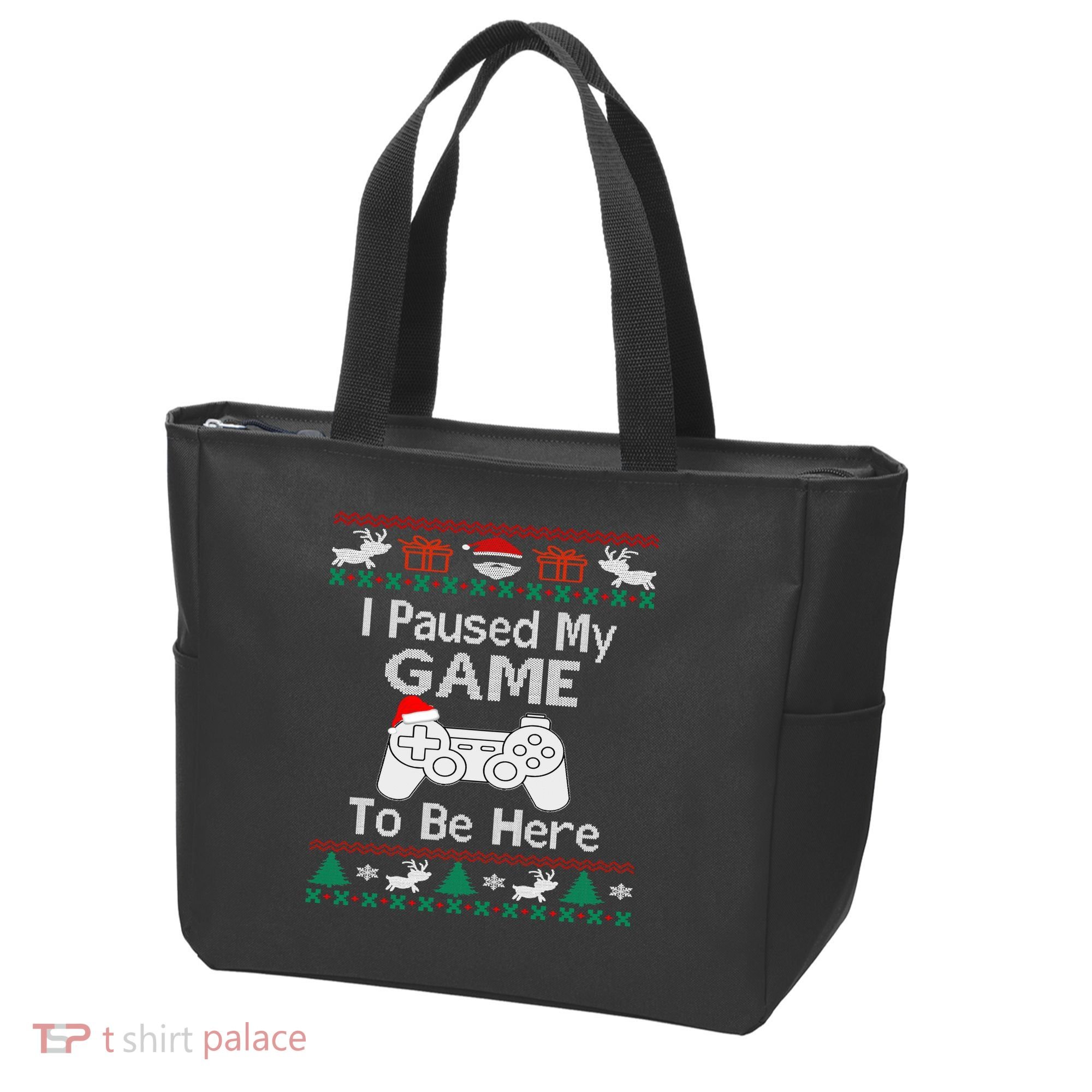 I paused my game to be here ugly christmas sweater Tote Bag