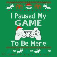 I paused my game to be here ugly christmas sweater Hoodie thumb 2