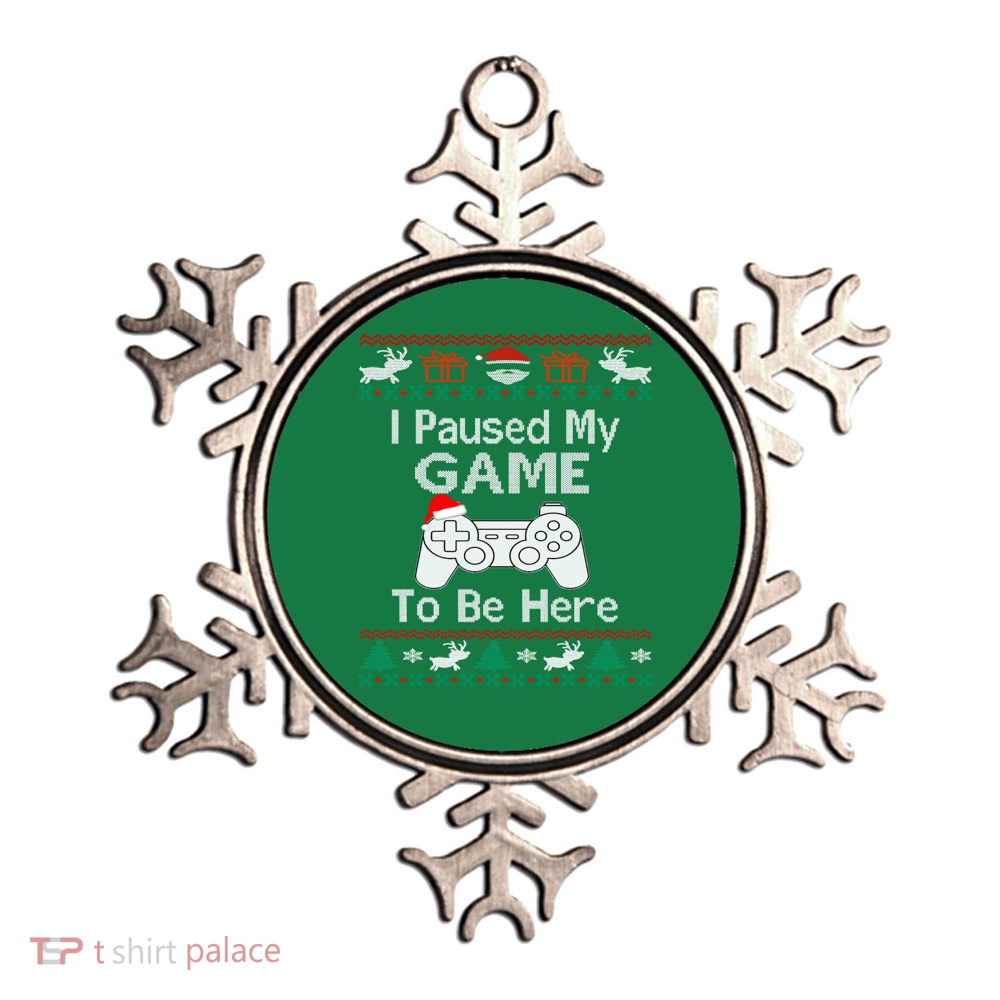 I paused my game to be here ugly christmas sweater Ornament