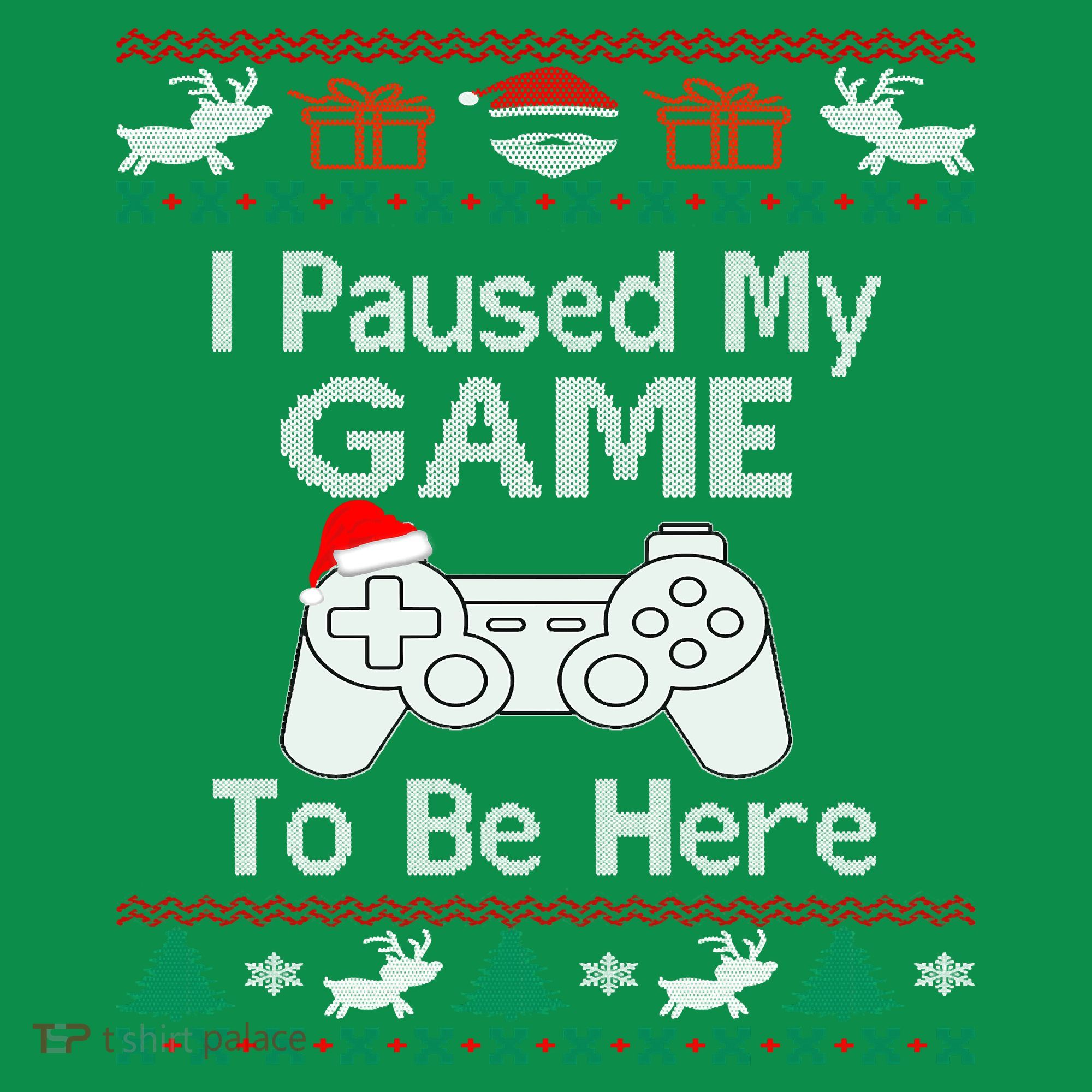 I paused my game to be here ugly christmas sweater Baby Bodysuit