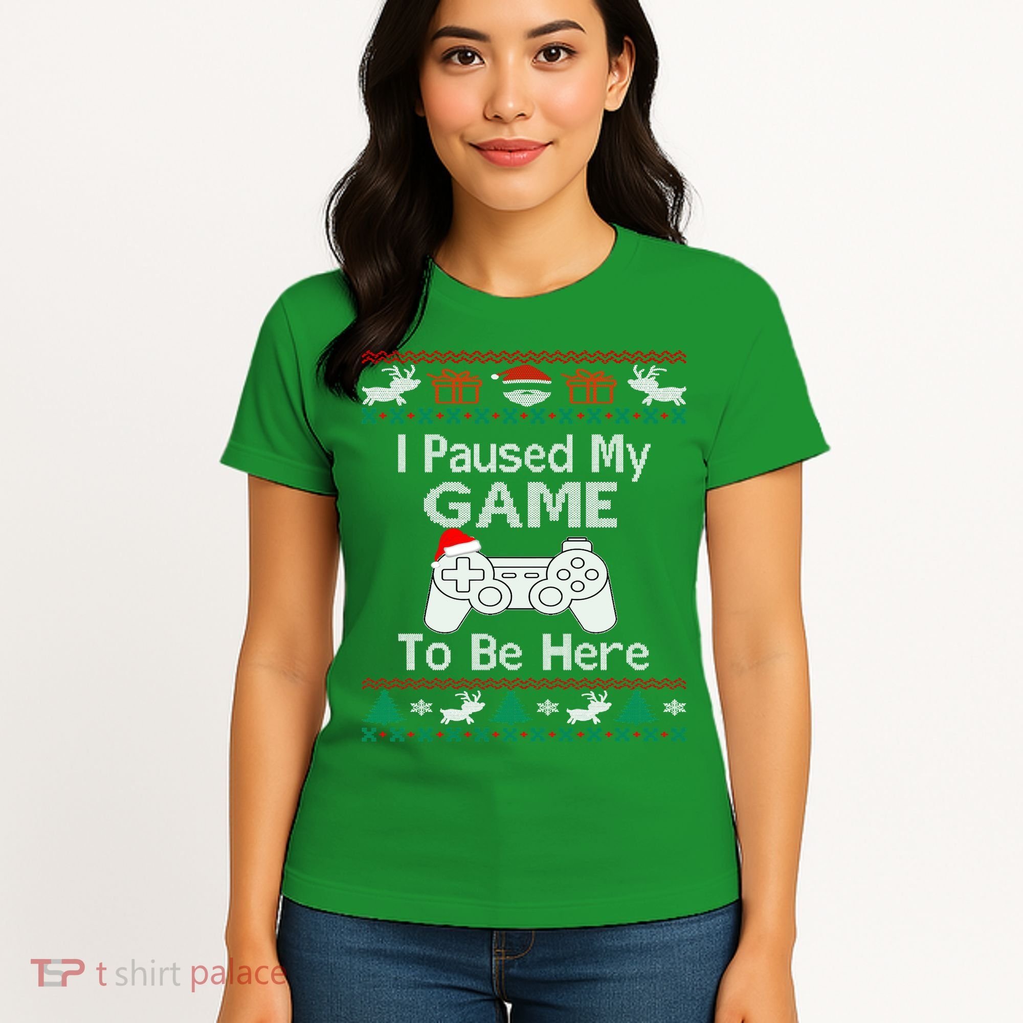 I paused my game to be here ugly christmas sweater Women's T-Shirt