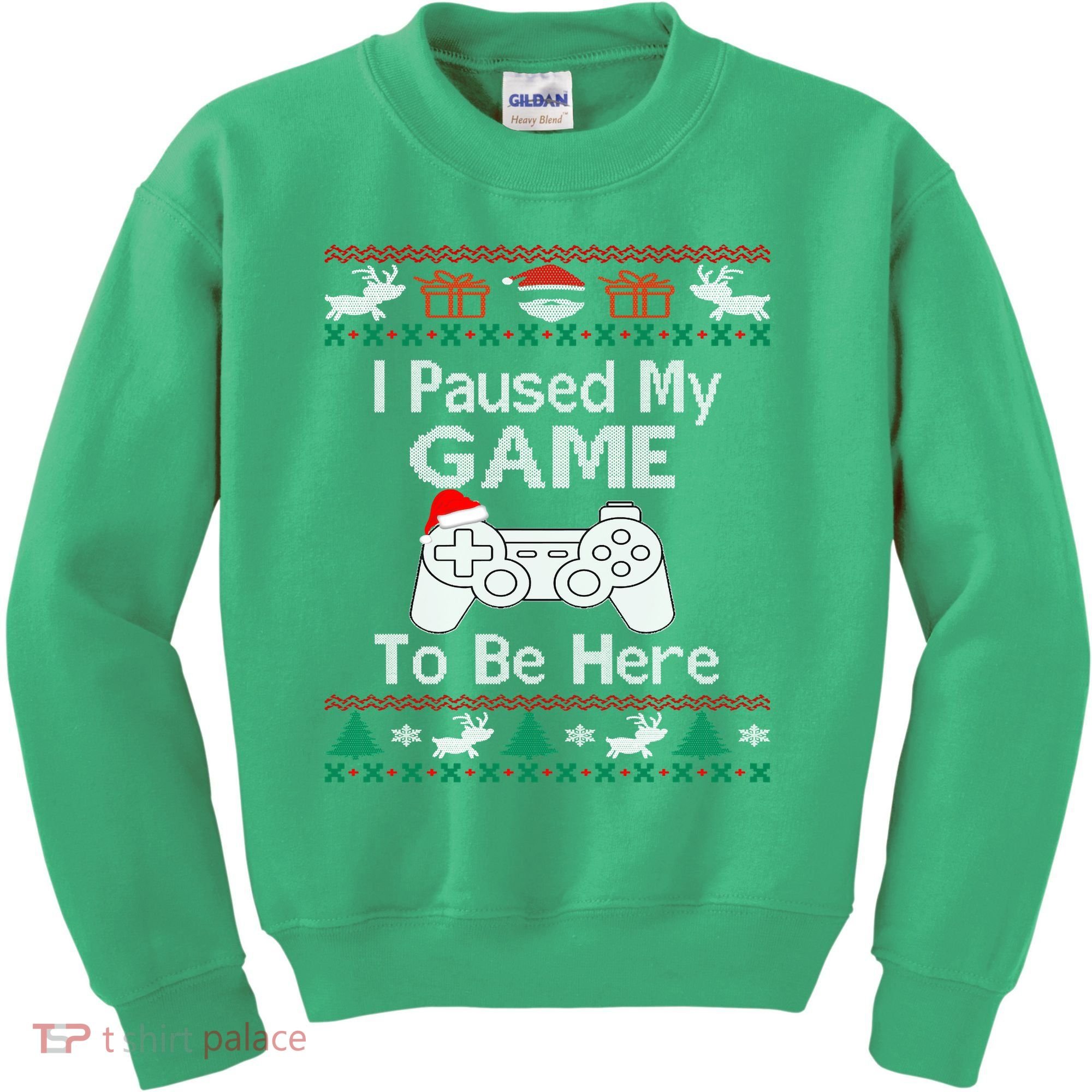 I paused my game to be here ugly christmas sweater Kids Sweatshirt