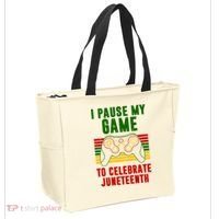 I Pause My Game To Celebrate Juneteenth Gamer Tote Bag thumb 2
