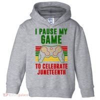I Pause My Game To Celebrate Juneteenth Gamer Toddler Hoodie thumb 0