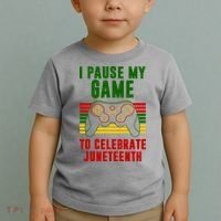 I Pause My Game To Celebrate Juneteenth Gamer Toddler T-Shirt thumb 2