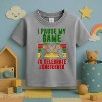 I Pause My Game To Celebrate Juneteenth Gamer Toddler T-Shirt thumb 3
