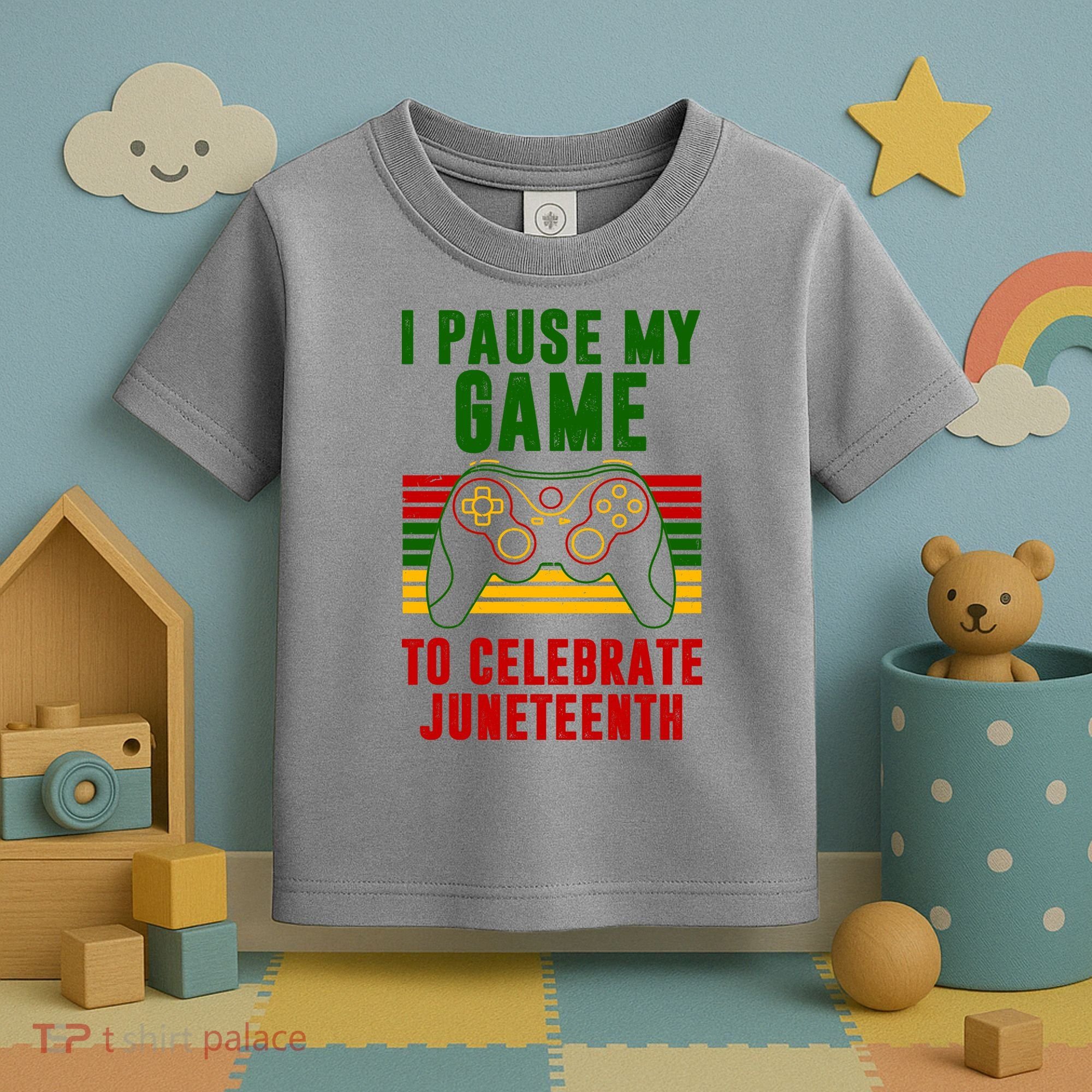 I Pause My Game To Celebrate Juneteenth Gamer Toddler T-Shirt