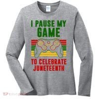 I Pause My Game To Celebrate Juneteenth Gamer Women's Long Sleeve Shirt thumb 0