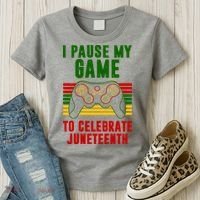 I Pause My Game To Celebrate Juneteenth Gamer Women's T-Shirt thumb 3